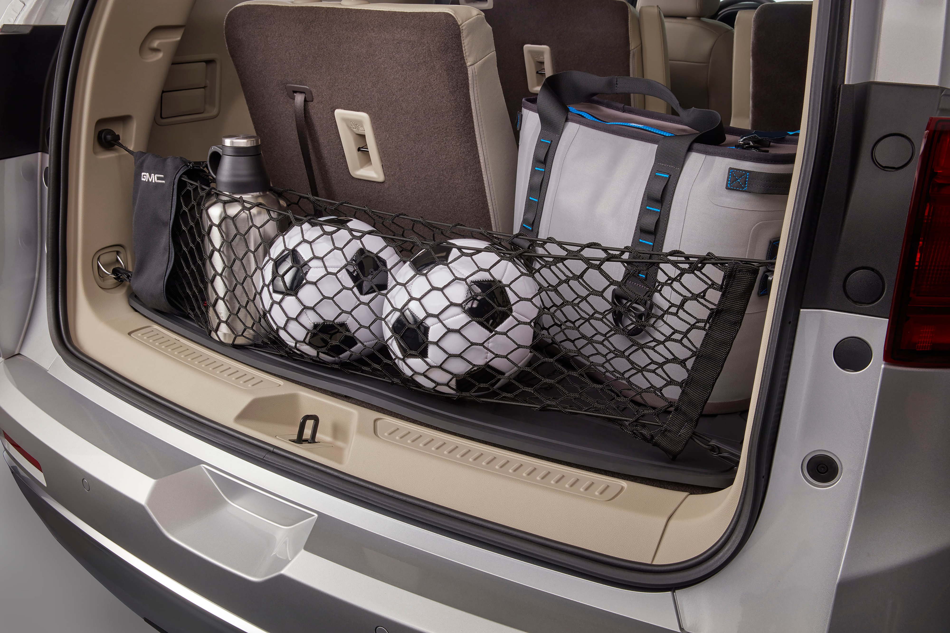 Vertical Cargo Net with Storage Bag featuring GMC Logo