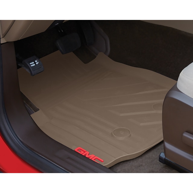 First-Row Premium All-Weather Floor Mats in Cocoa with GMC Script