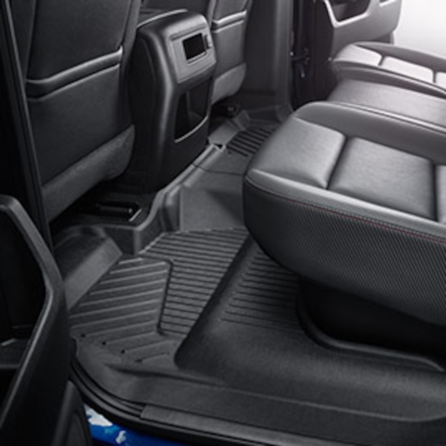 Crew Cab Second-Row Interlocking Premium All-Weather Floor Liner in Jet Black