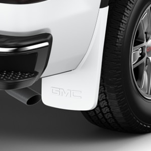 Rear Molded Splash Guards in Summit White with GMC Logo