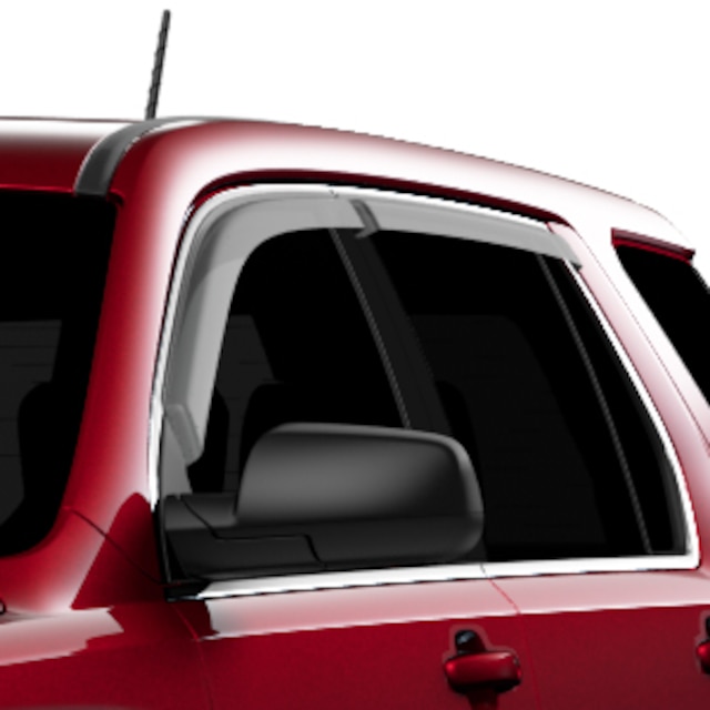Front and Rear Tape-On Side Door Window Weather Deflector Set in Smoke Black