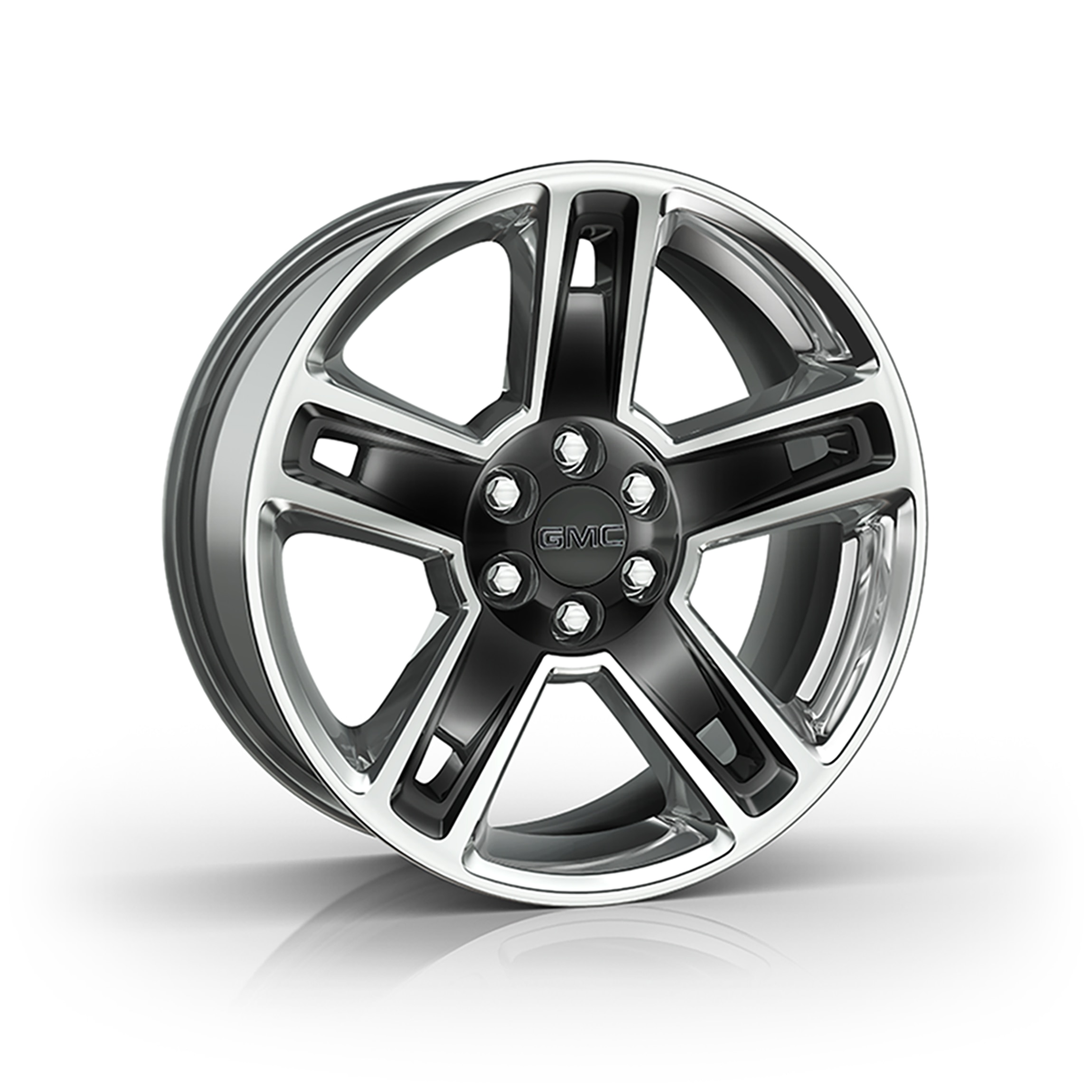 GMC 22x9-Inch Aluminum 7-Spoke Wheel in Midnight Silver with Black