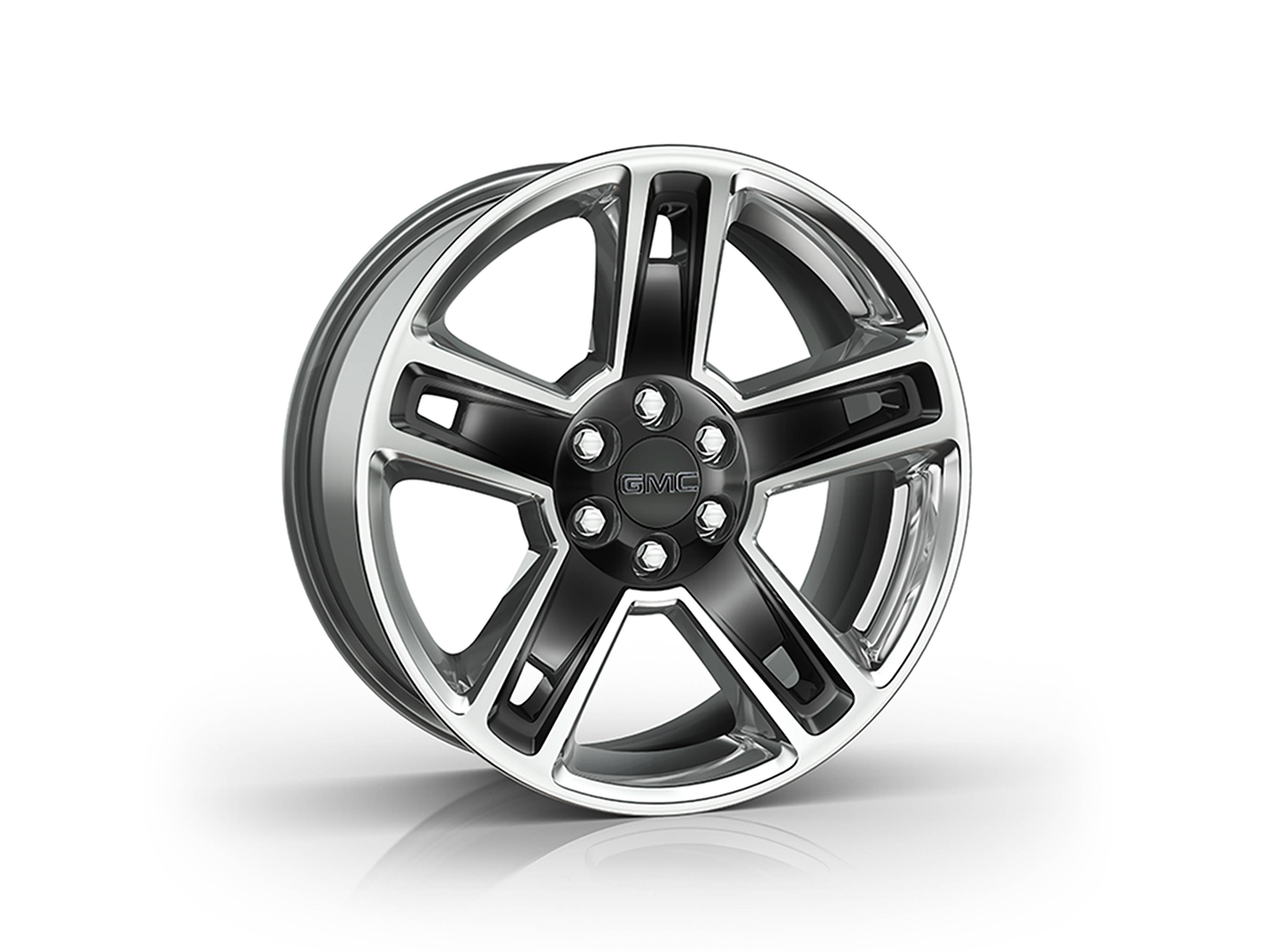 22x9-Inch Aluminum 5-Split-Spoke Wheel in Ultra Bright Machine with Gloss Black