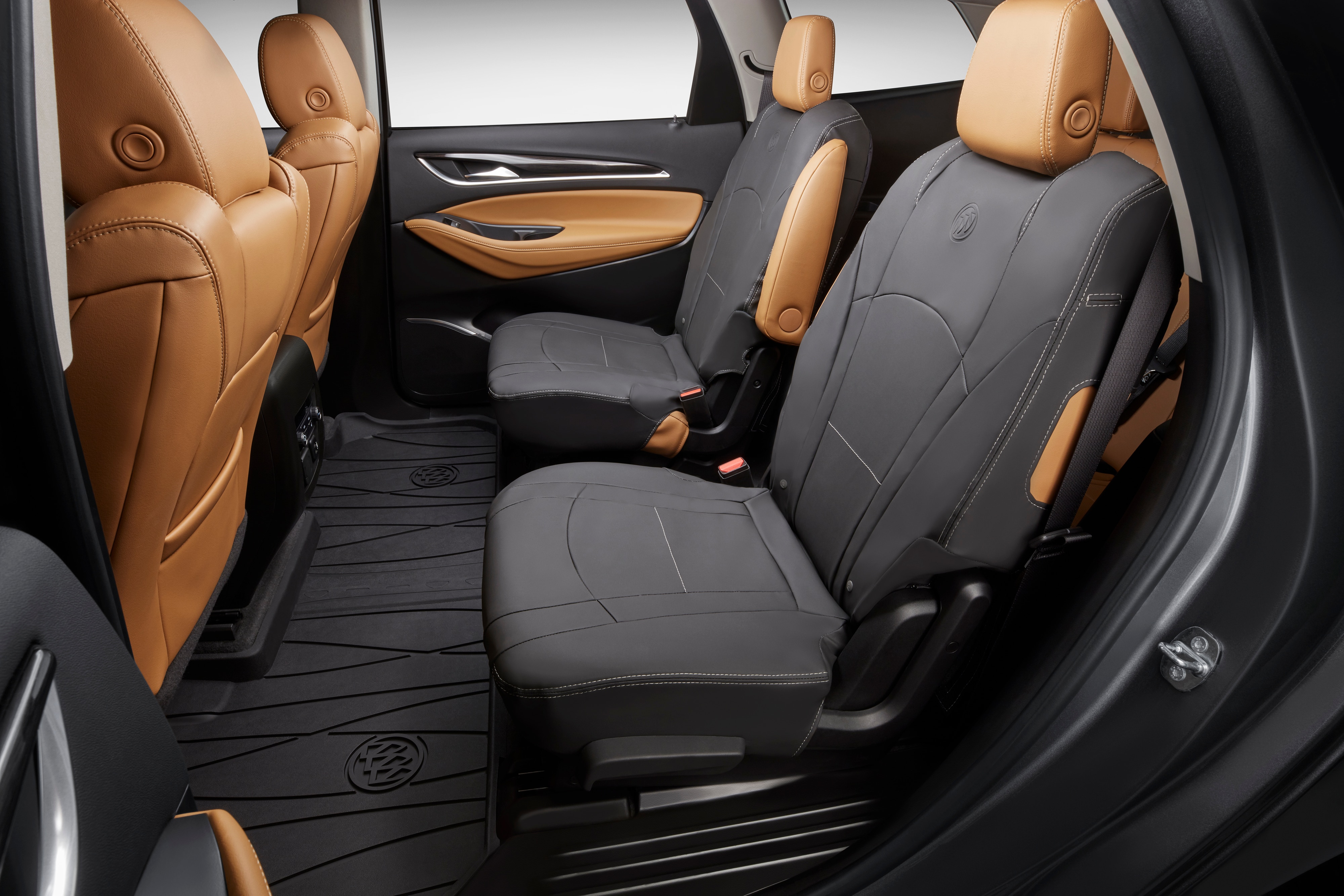 Enclave Protective Rear Seat Cover Set in Ebony with Buick Tri-Shield Logo
