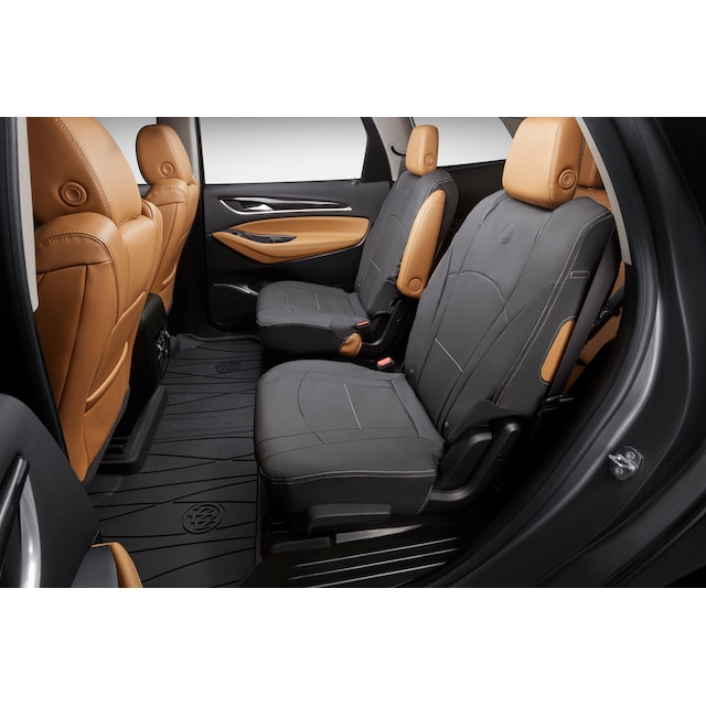 Enclave Protective Rear Seat Cover Set in Ebony with Buick Tri-Shield Logo