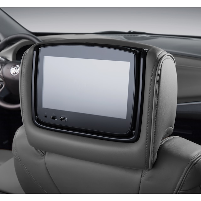Rear-Seat Infotainment System in Dark Galvanized Leather