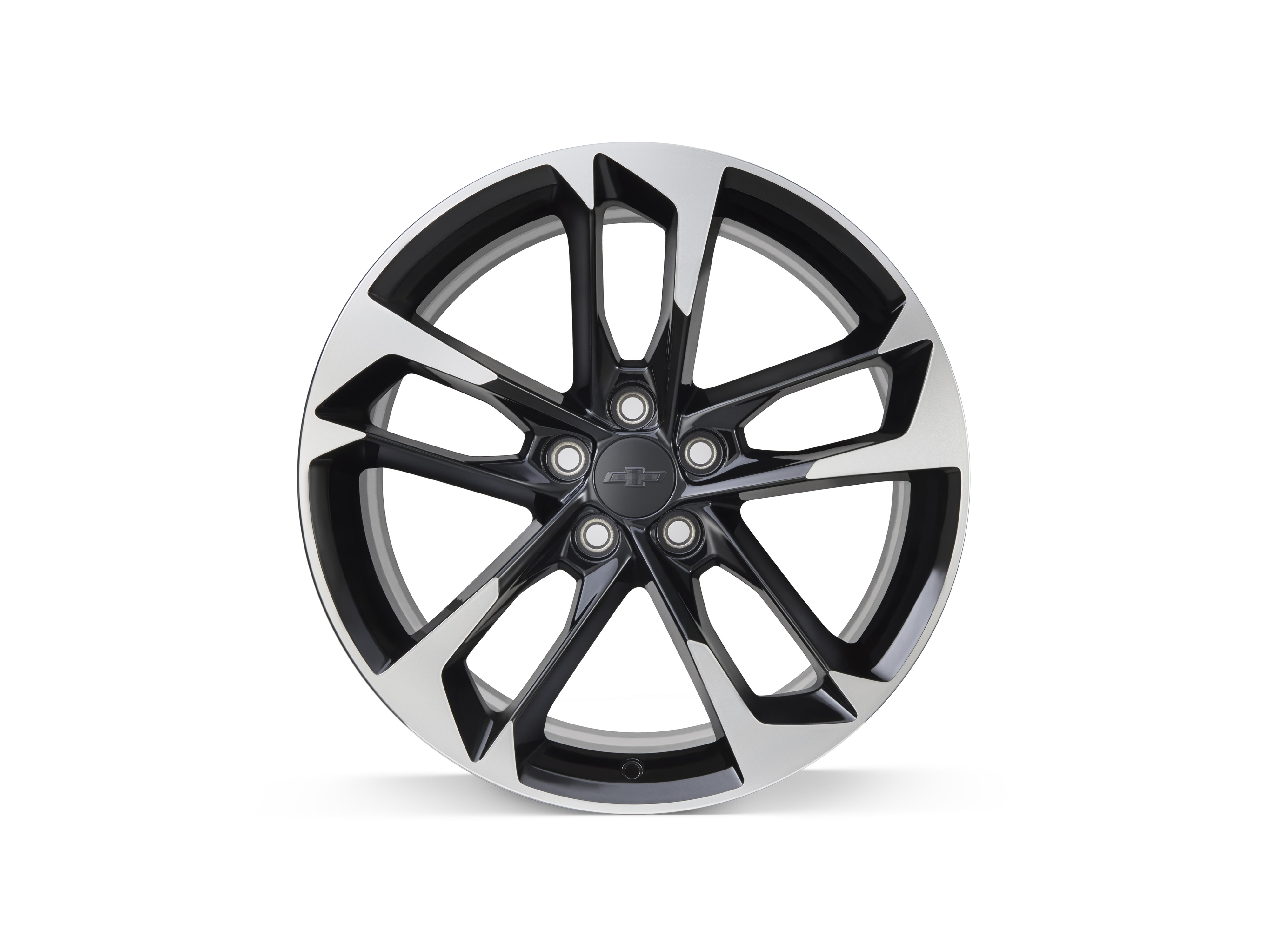20 x 8.5-Inch 5-Split-Spoke Wheel Package in Black with Machined Face Finish