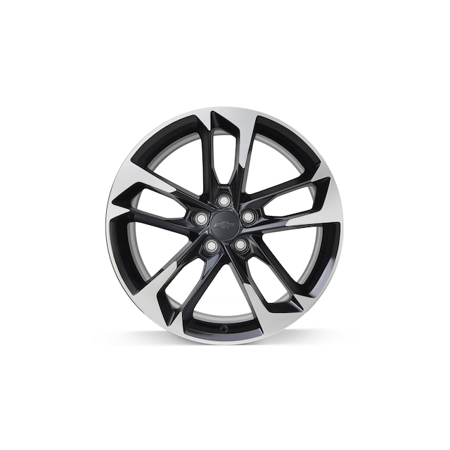20 x 8.5-Inch 5-Split-Spoke Wheel Package in Black with Machined Face Finish