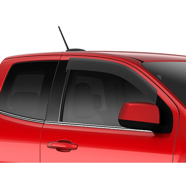 Extended Cab Front Tape-On Window Weather Deflectors in Black