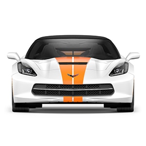 Dual Racing Stripe Package in Inferno Orange for Convertible Models