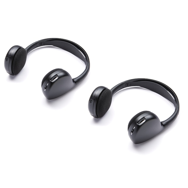 Dual-Channel Wireless Infrared (IR) Analog Headphones (Set of Two)