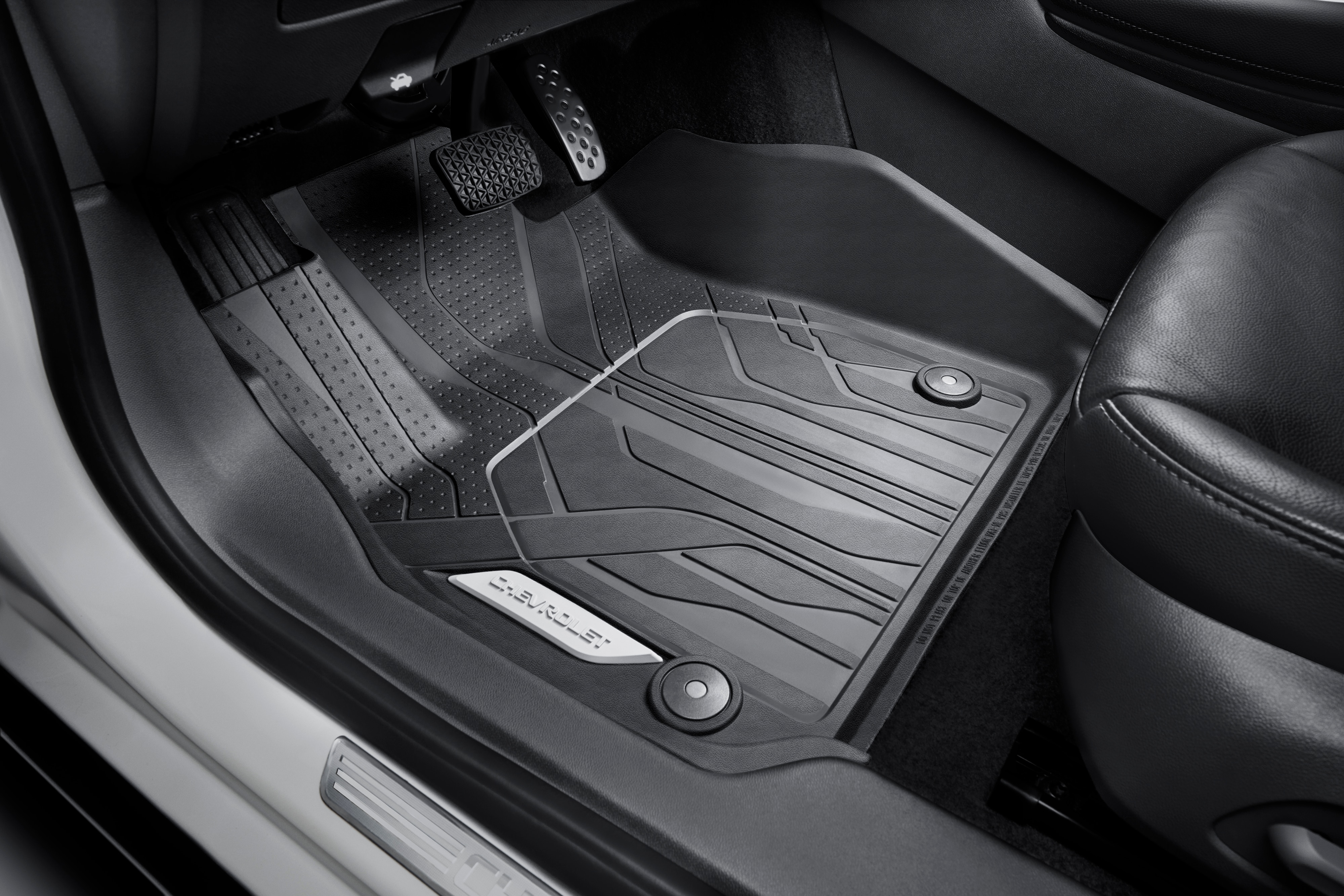 First- and Second-Row Premium All-Weather Floor Liners in Jet Black with Chevrolet Script