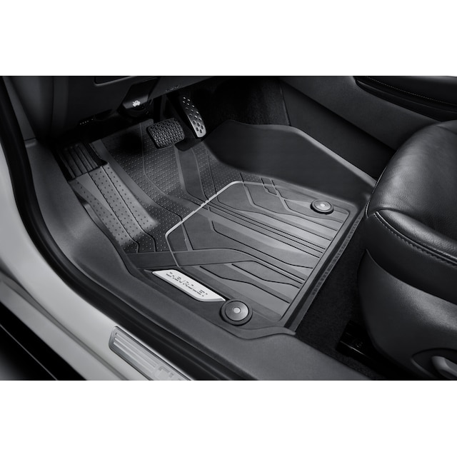 First- and Second-Row Premium All-Weather Floor Liners in Jet Black with Chevrolet Script