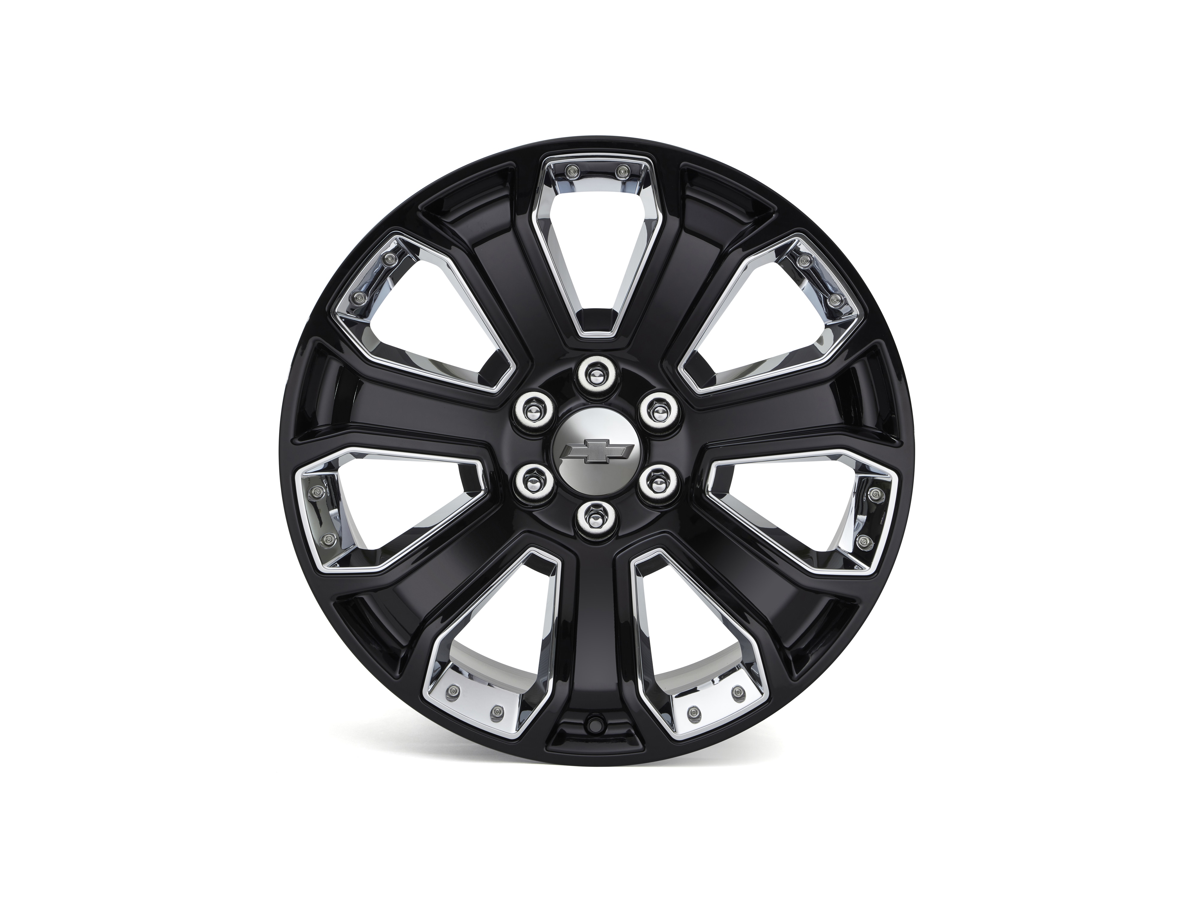 22x9-Inch Aluminum 7-Spoke Wheel in Gloss Black with Chrome