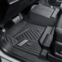 First-Row Interlocking Premium All-Weather Floor Liner in Jet Black with Bowtie Logo (for Models without Center Console)