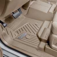 First-Row Interlocking Premium All-Weather Floor Liner in Dune with Bowtie Logo (for Models without Center Console)