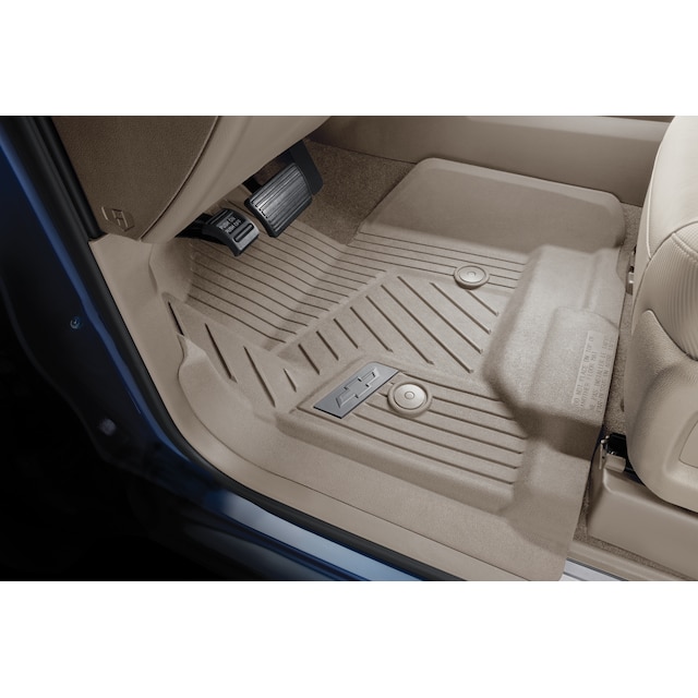 First-Row Premium All-Weather Floor Liners in Dune with Bowtie Logo (for Models with Center Console)