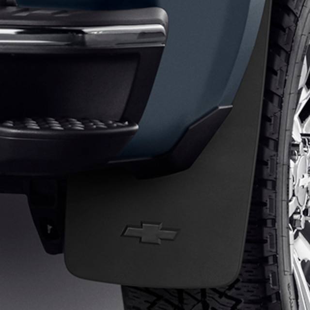 Rear Flat Splash Guards in Black with Bowtie Logo