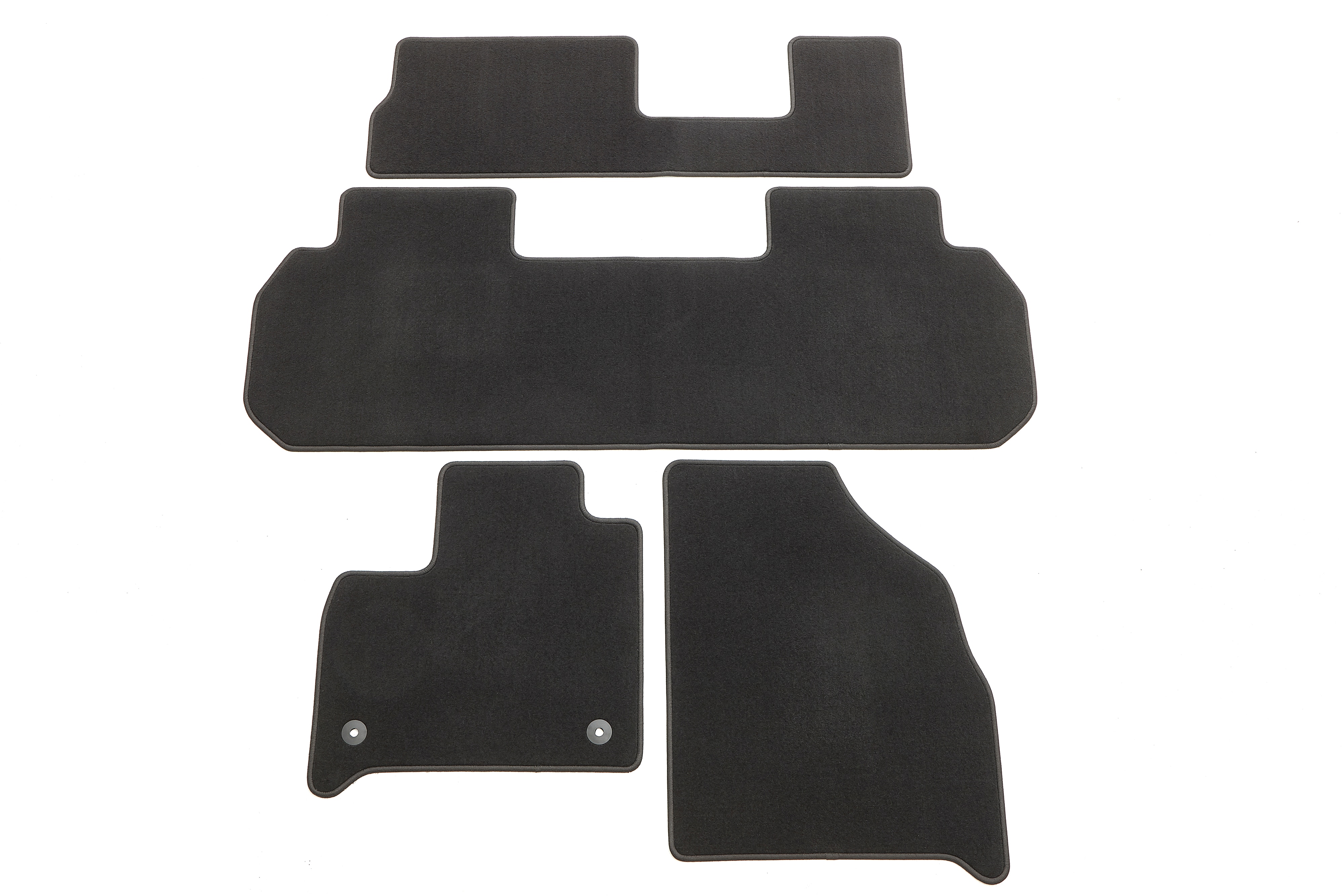 First-, Second- and Third-Row Carpeted Floor Mats in Jet Black (for Models with Second-Row Bench Seat)