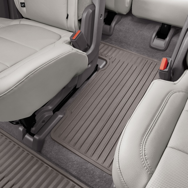 Third-Row Premium All-Weather Floor Mats in Dark Atmosphere for Models with Second-Row Captain's Chairs