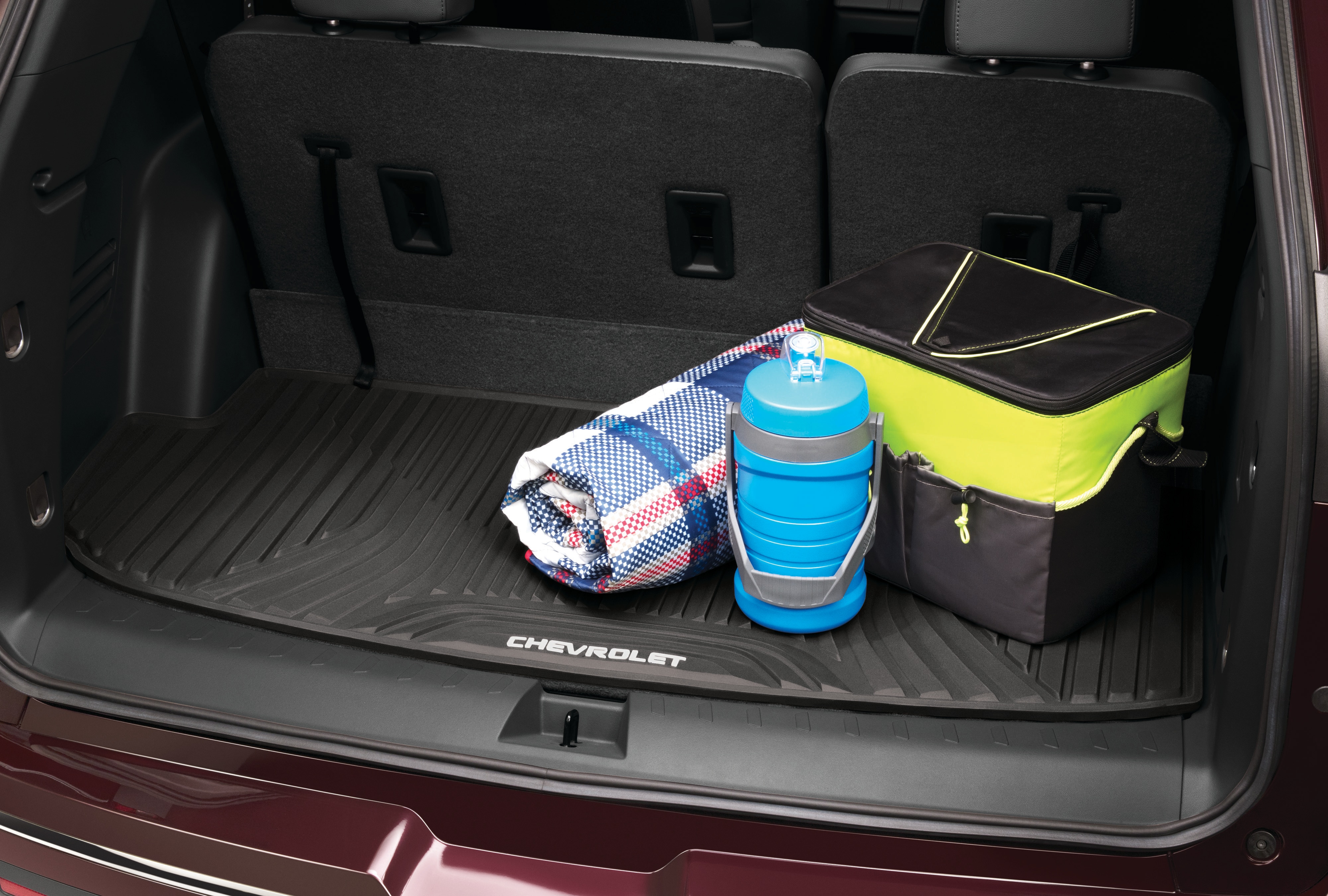 Premium All-Weather Cargo Area Mat in Dark Atmosphere with Chevrolet Script