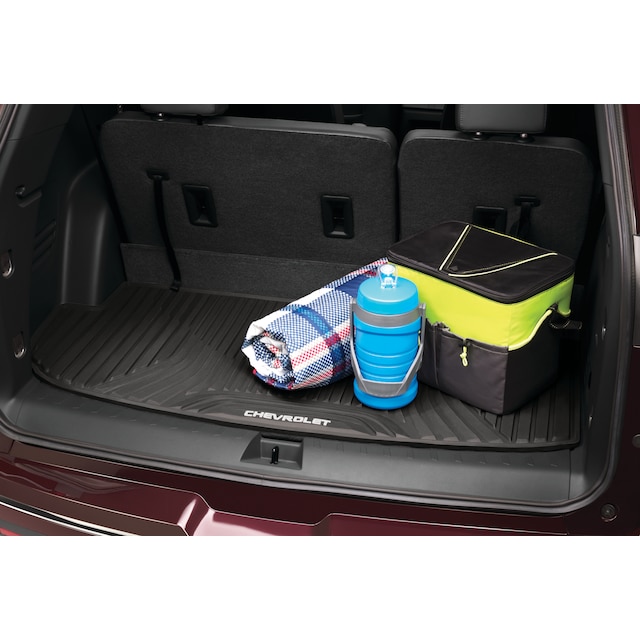 Premium All-Weather Cargo Area Mat in Dark Atmosphere with Chevrolet Script