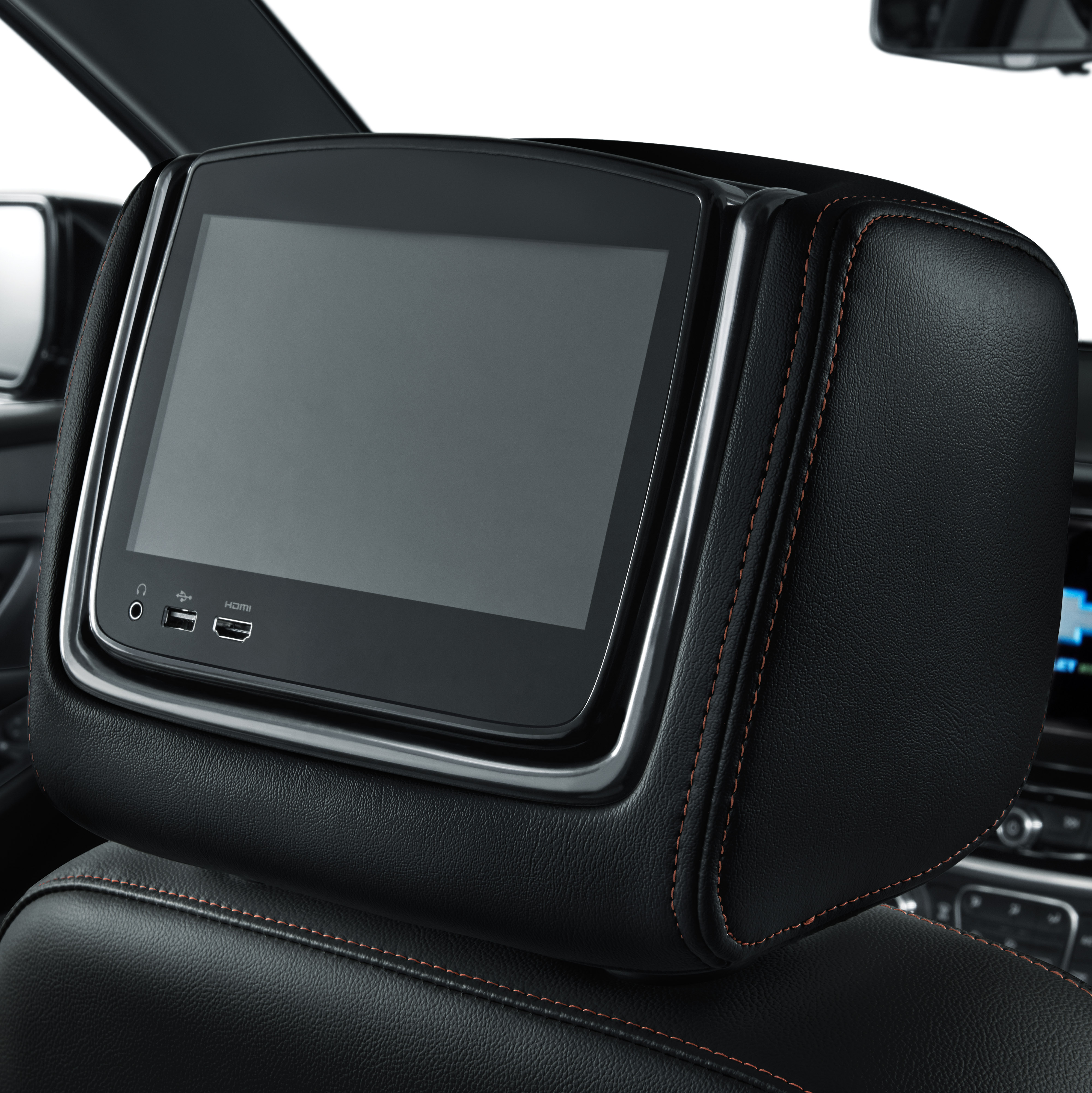 Rear-Seat Infotainment System with DVD Player in Jet Black Cloth with Mojave Stitching