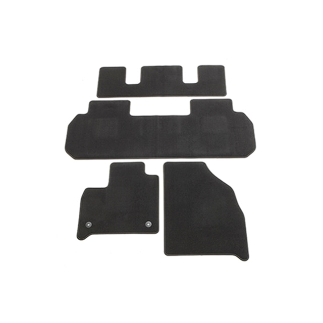 First-, Second- and Third-Row Carpeted Floor Mats in Jet Black (for Models with Second-Row Captain's Chairs)