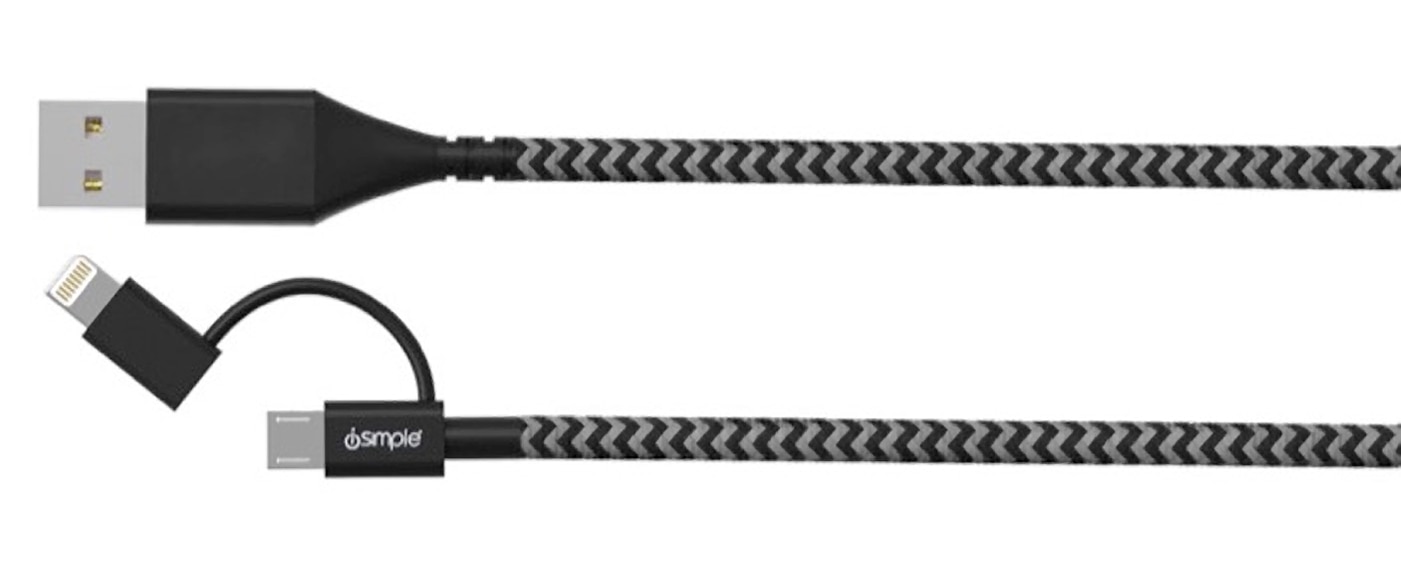 1-Meter Lightning and Micro-USB Combination Cable by iSimple® - Associated Accessories