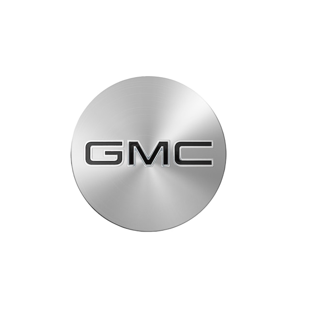 Center Cap in Bright Aluminum with Black GMC Logo