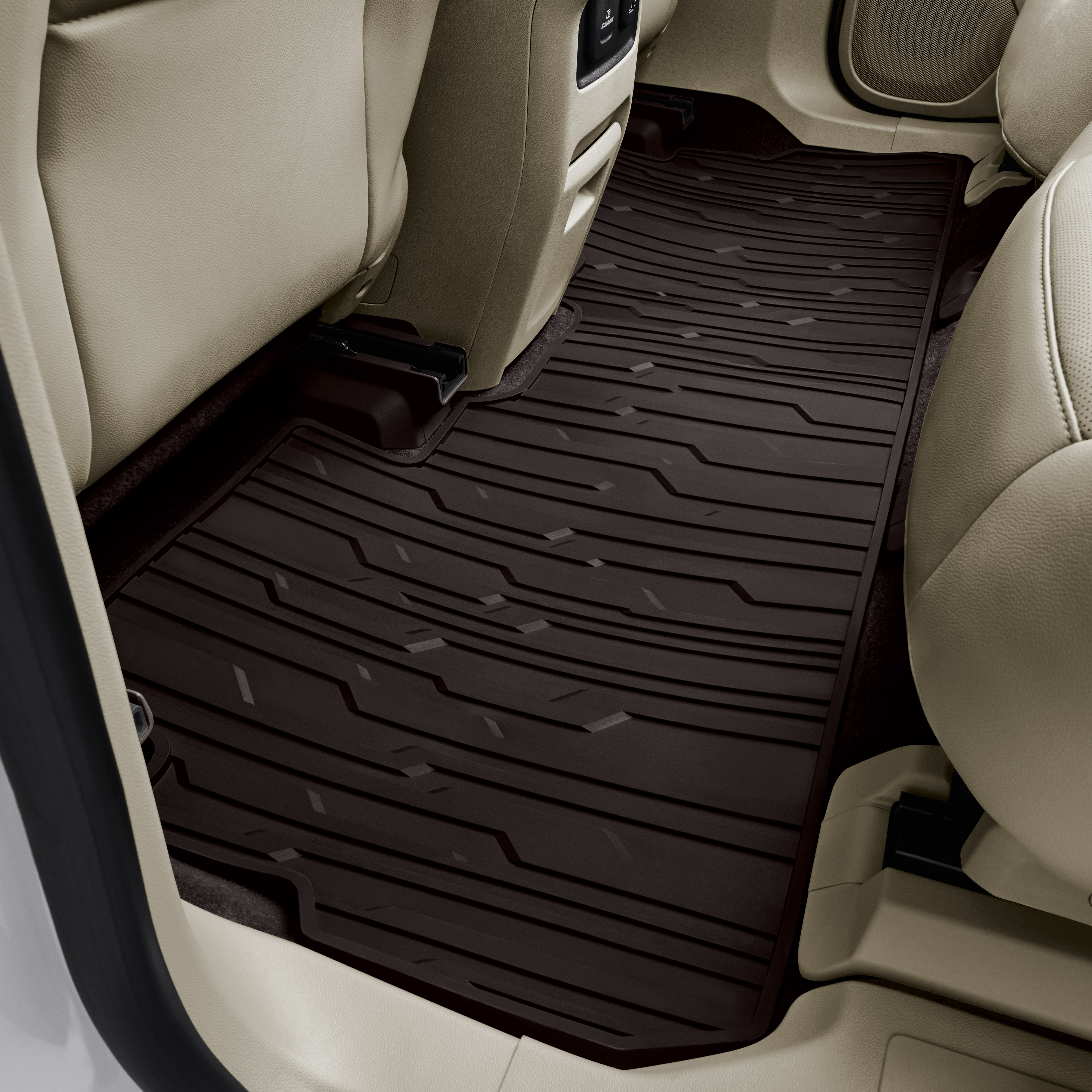 Second-Row One-Piece Premium All-Weather Floor Mat in Cocoa