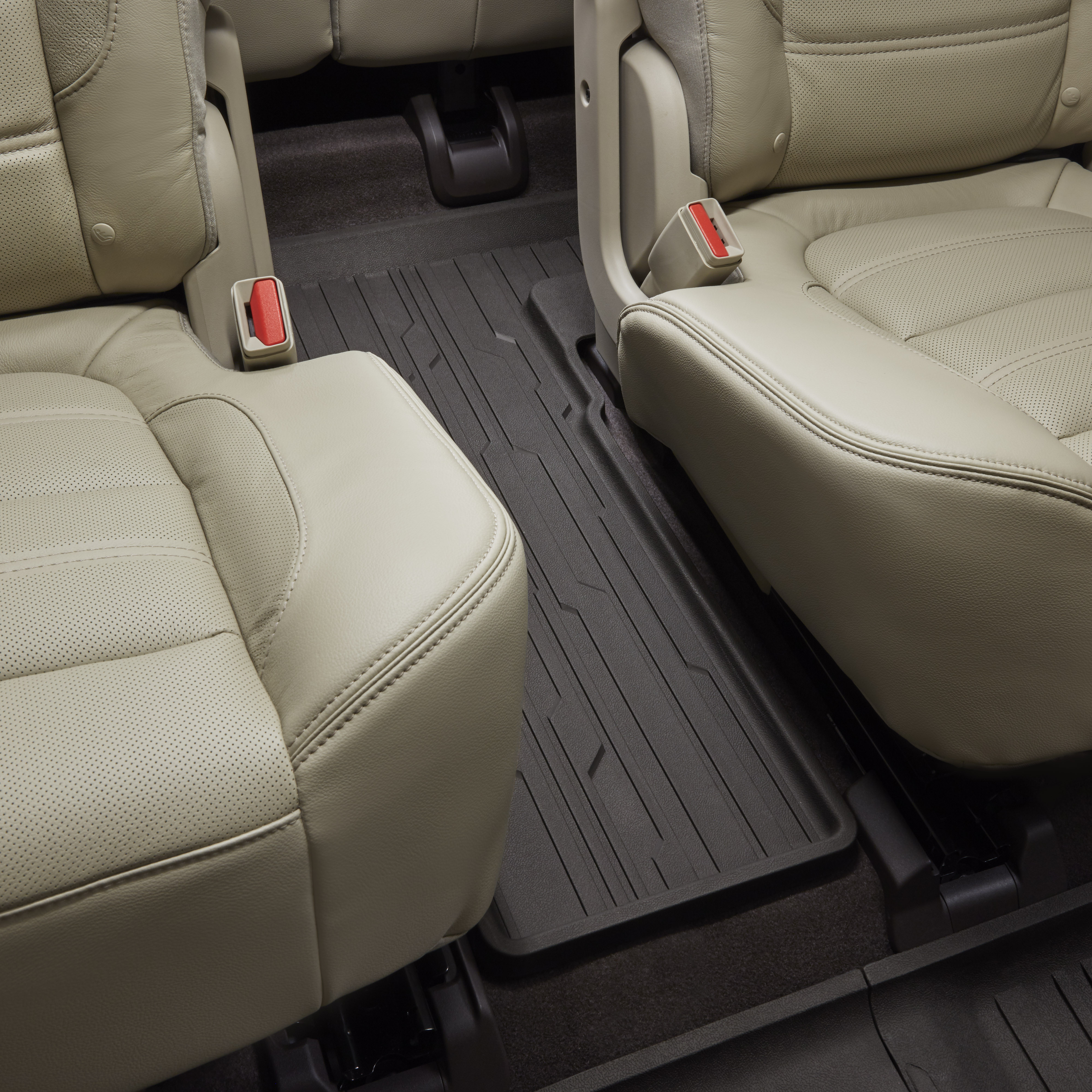 Third-Row One-Piece Premium All-Weather Floor Mat in Cocoa for Models with Second-Row Captain's Chairs