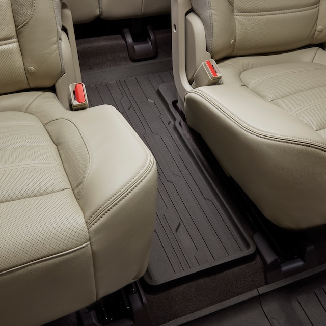 Third-Row One-Piece Premium All-Weather Floor Mat in Cocoa for Models with Second-Row Captain's Chairs