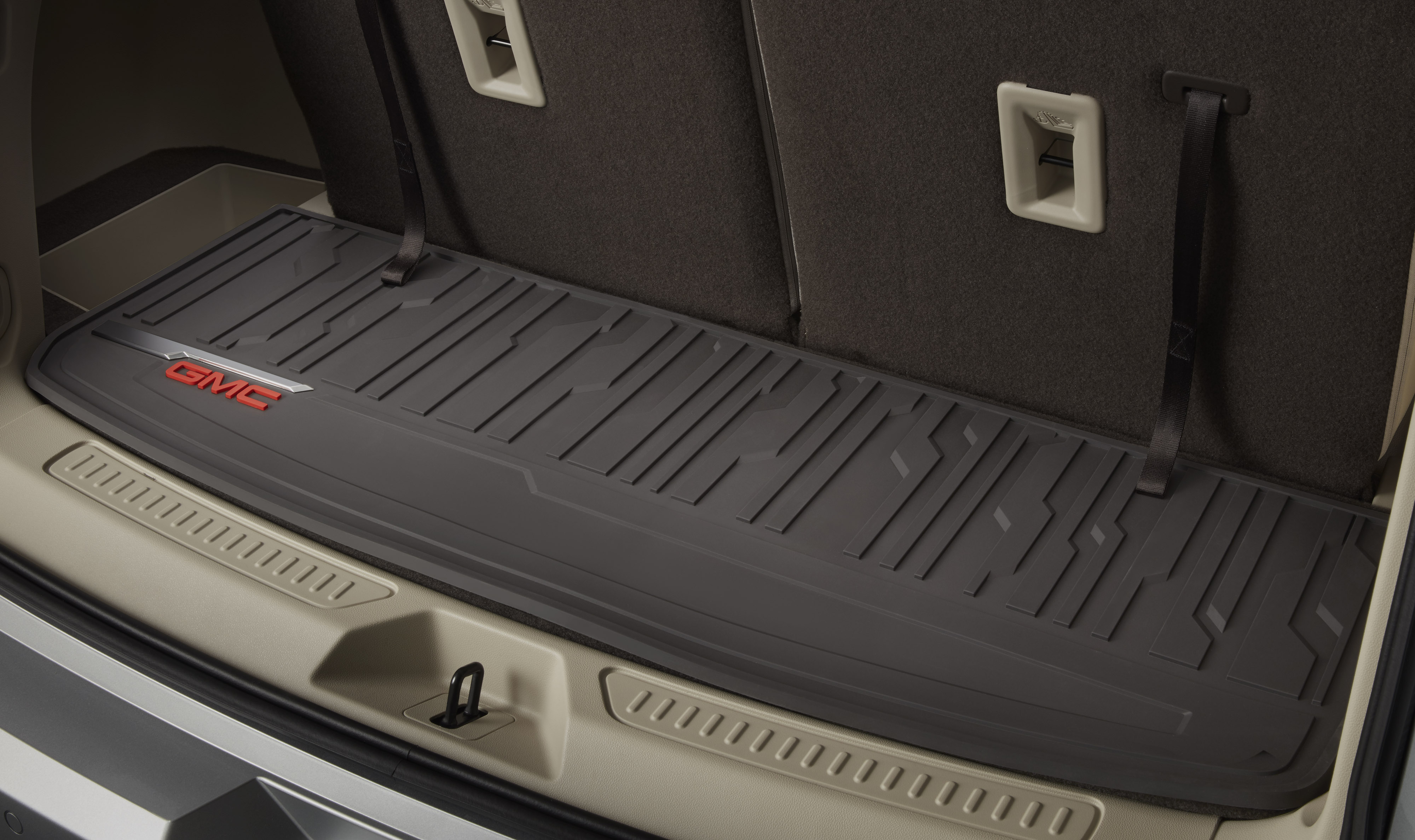 Premium All-Weather Cargo Area Mat in Cocoa with GMC Logo