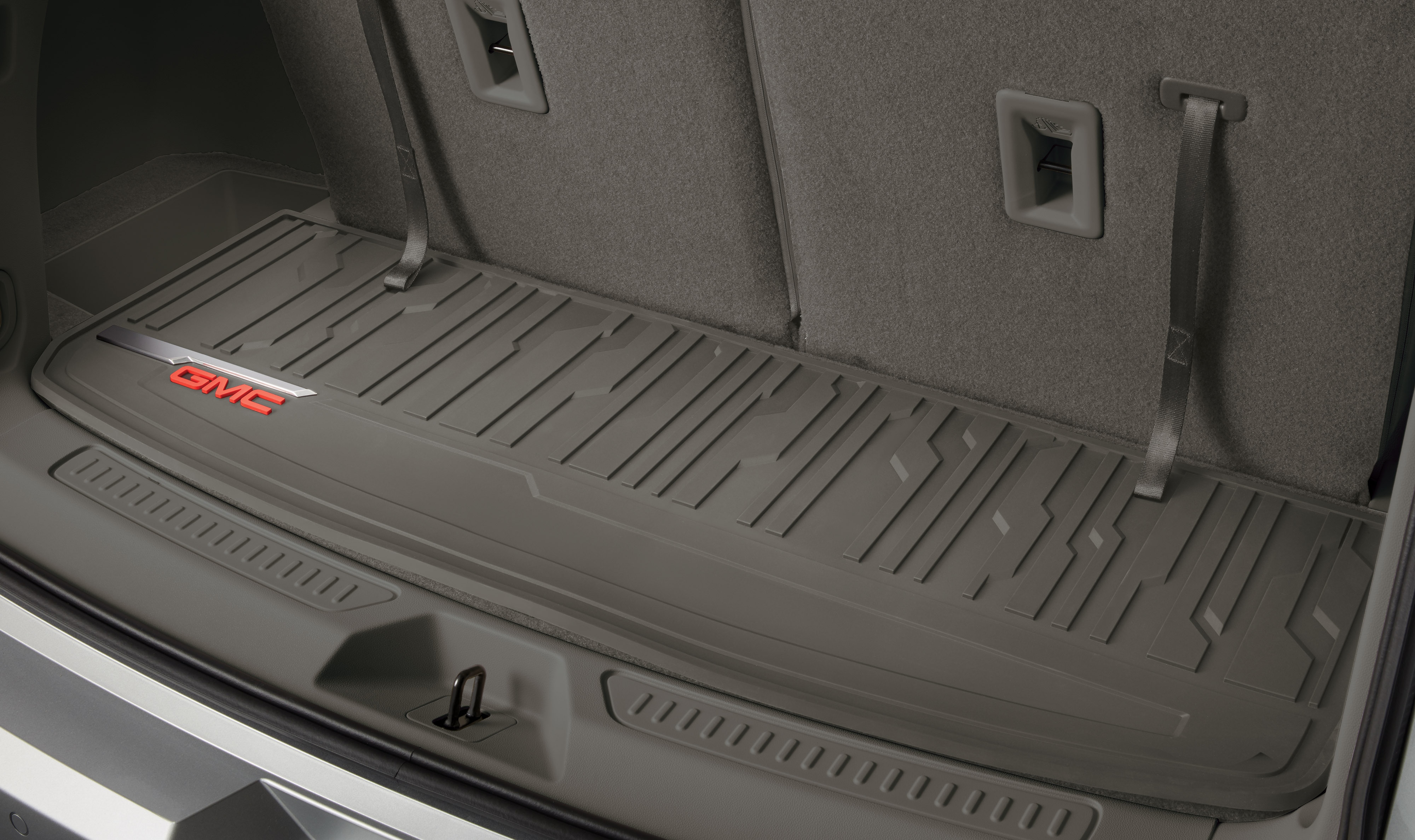 Premium All-Weather Cargo Area Mat in Dark Ash Gray with GMC Logo