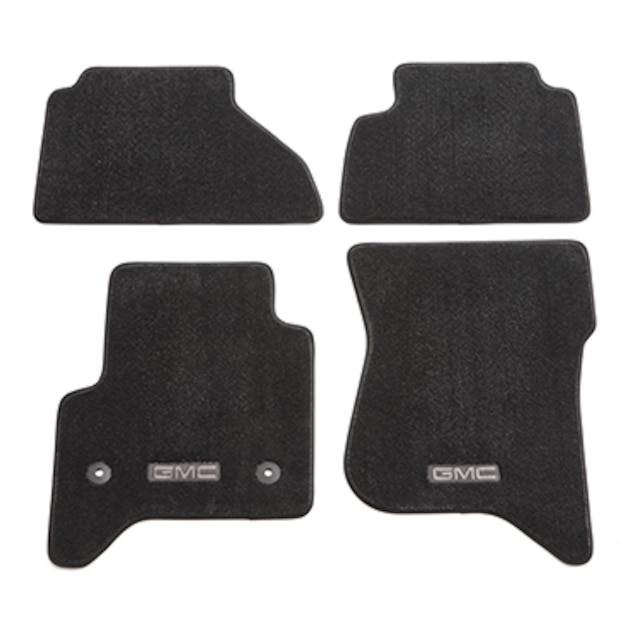 First- and Second-Row Premium Carpeted Floor Mats in Jet Black with GMC Logo