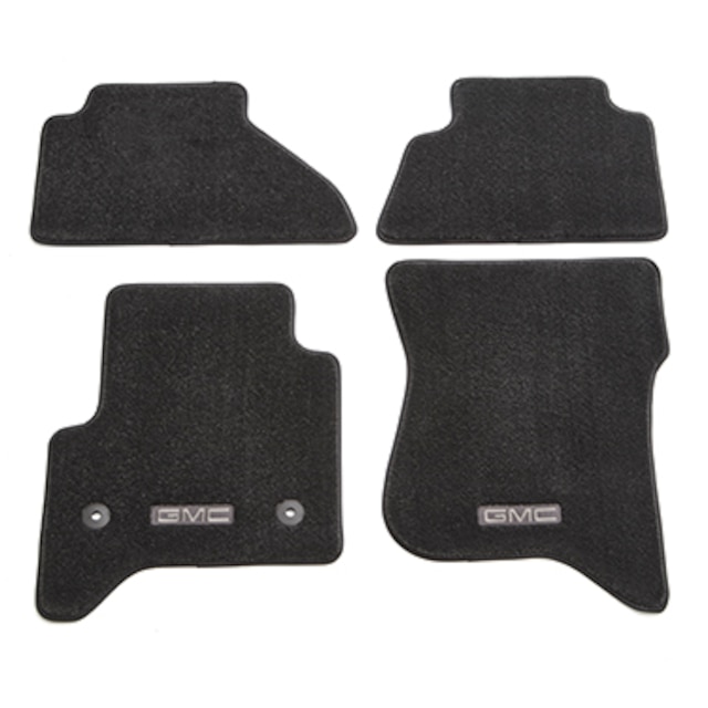 First- and Second-Row Premium Carpeted Floor Mats in Jet Black with GMC Logo