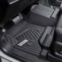 First-Row Interlocking Premium All-Weather Floor Liner in Jet Black with GMC Logo (for Models without Center Console)