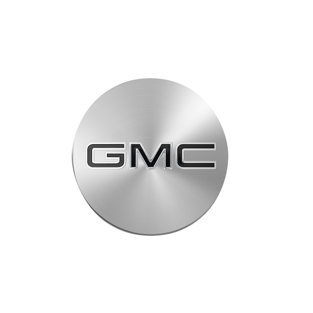 Center Cap in Brushed Aluminum with Black GMC Logo