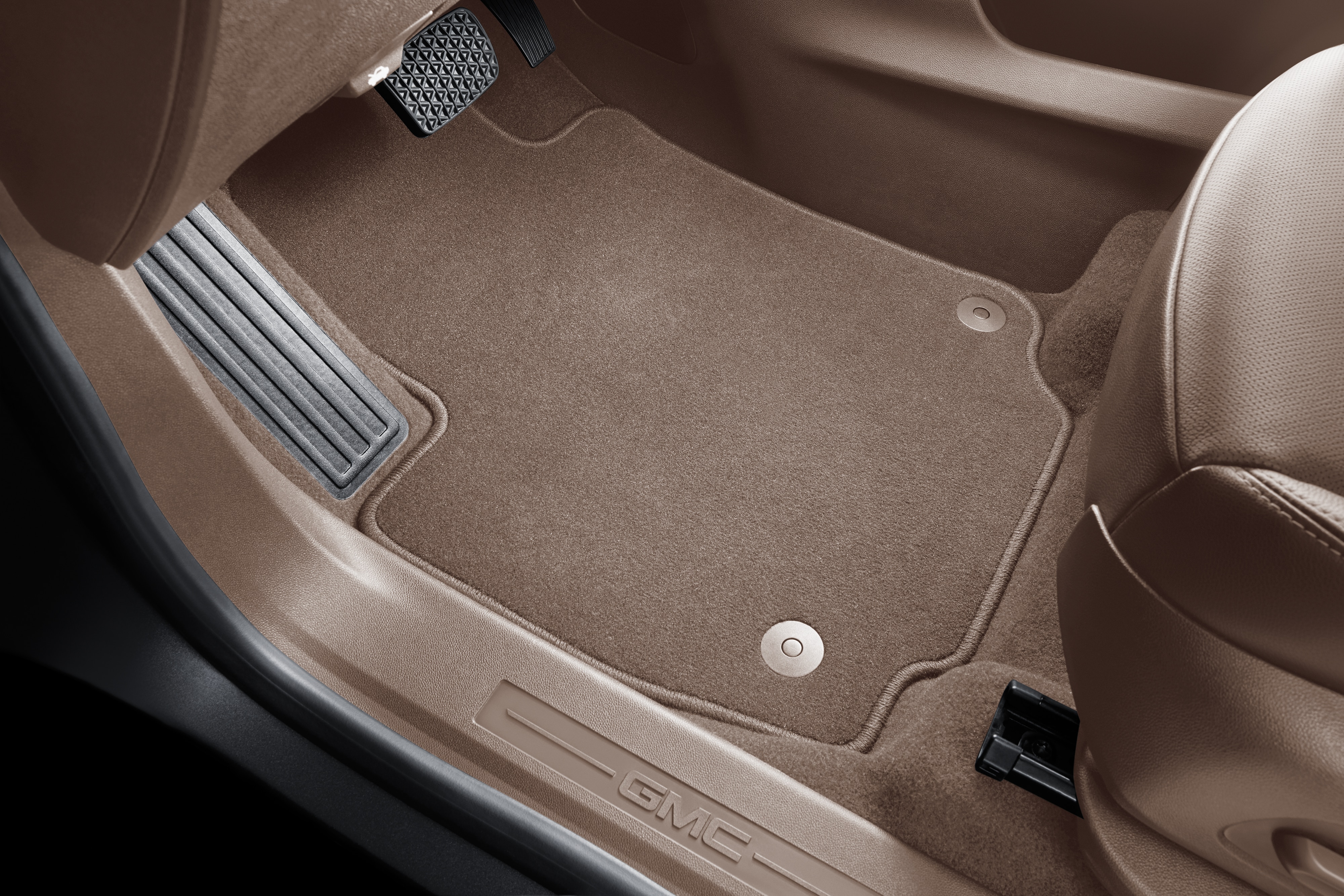 First- and Second-Row Carpeted Floor Mats in Taupe
