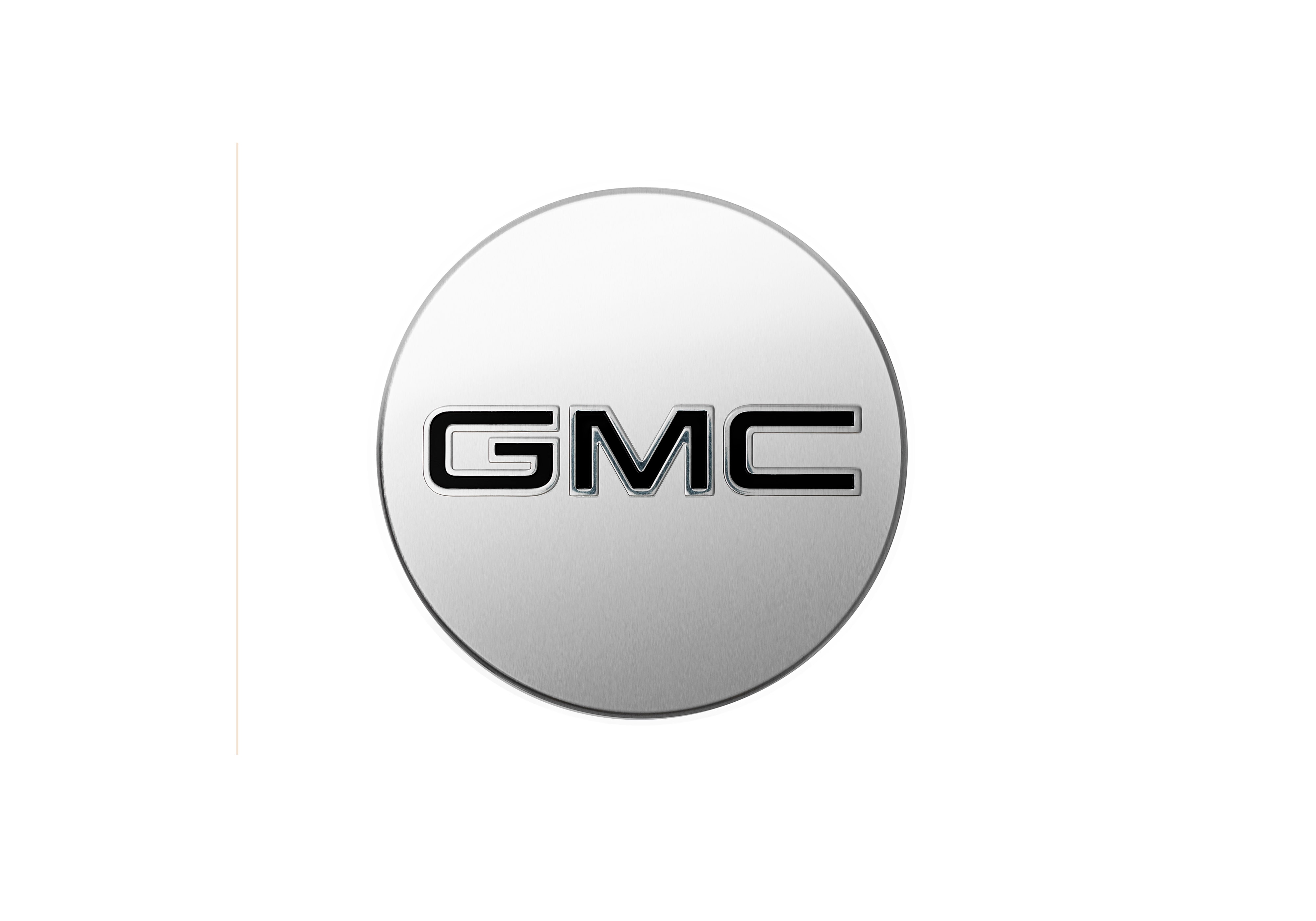 Center Cap in Bright Aluminum with Black GMC Logo
