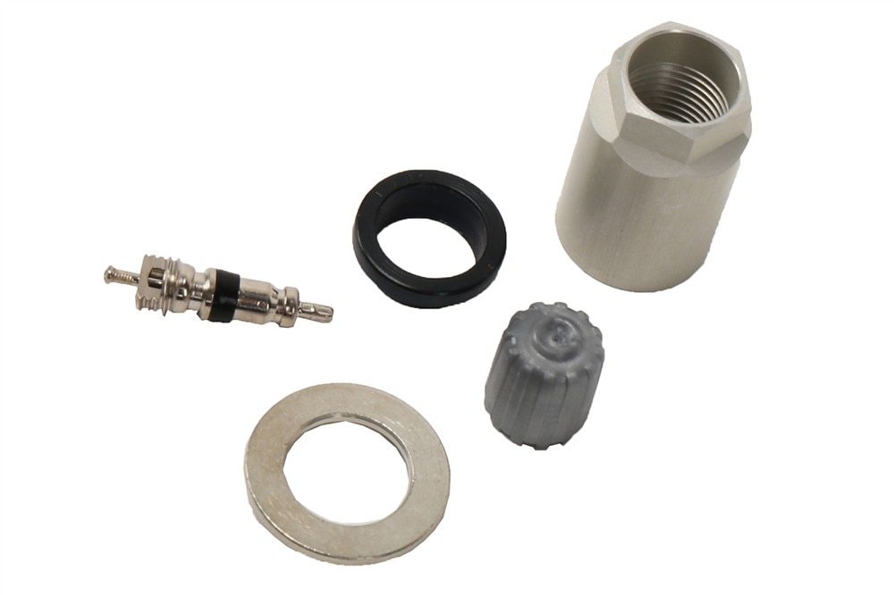 GM Genuine Parts Tire Pressure Monitoring System (TPMS) Valve Kit with Cap, Core, Washer, Grommet, and Nut
