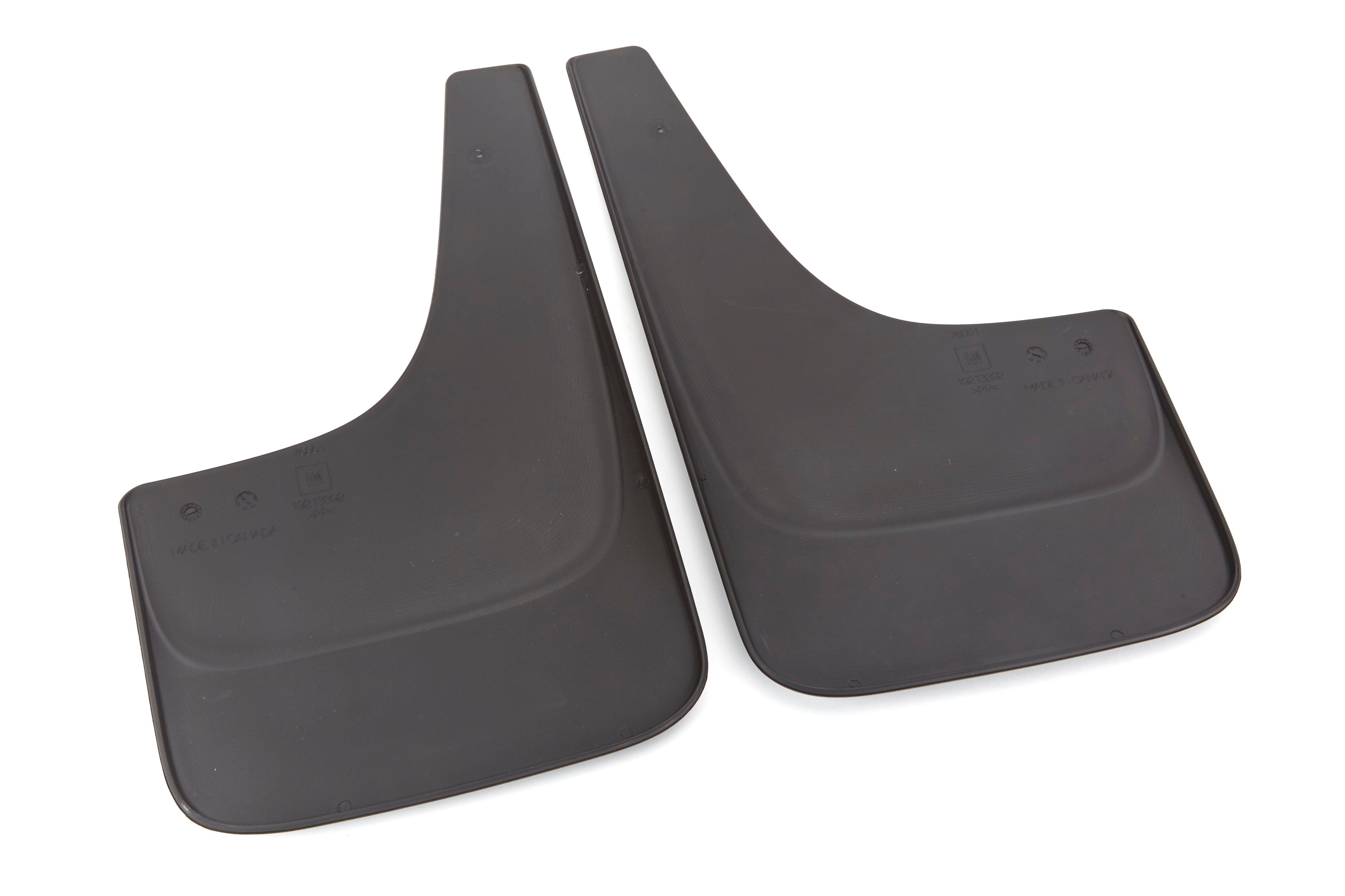 Chevrolet Flat Splash Guards in Black with White Bowtie Logo