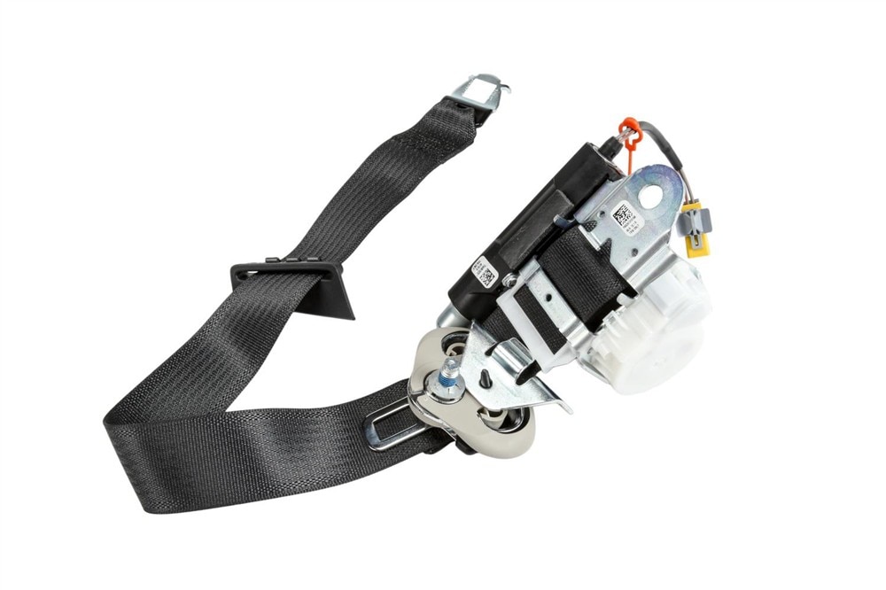 GM Genuine Parts Ebony Passenger Seat Belt with Retractor and Pre-Tensioner