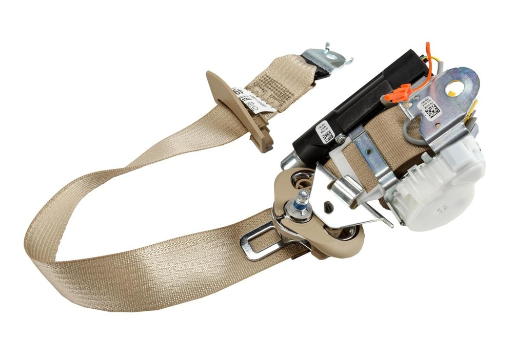 GM Genuine Parts Light Cashmere Passenger Seat Belt with Retractor and Pre-Tensioner