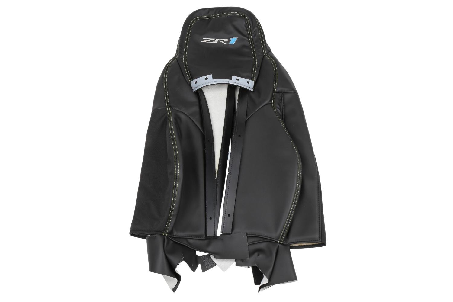 GM Genuine Parts Ebony and Lark Yellow Driver Seat Back Cover