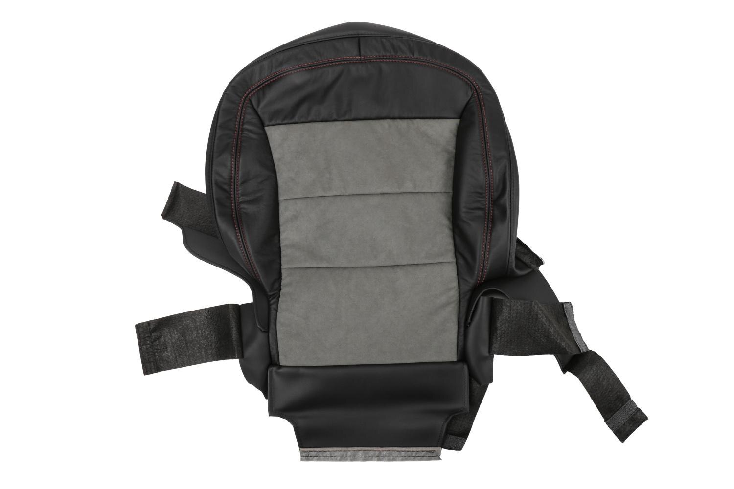 GM Genuine Parts Ebony and Dark Titanium Passenger Seat Cushion Cover with Red Stitching