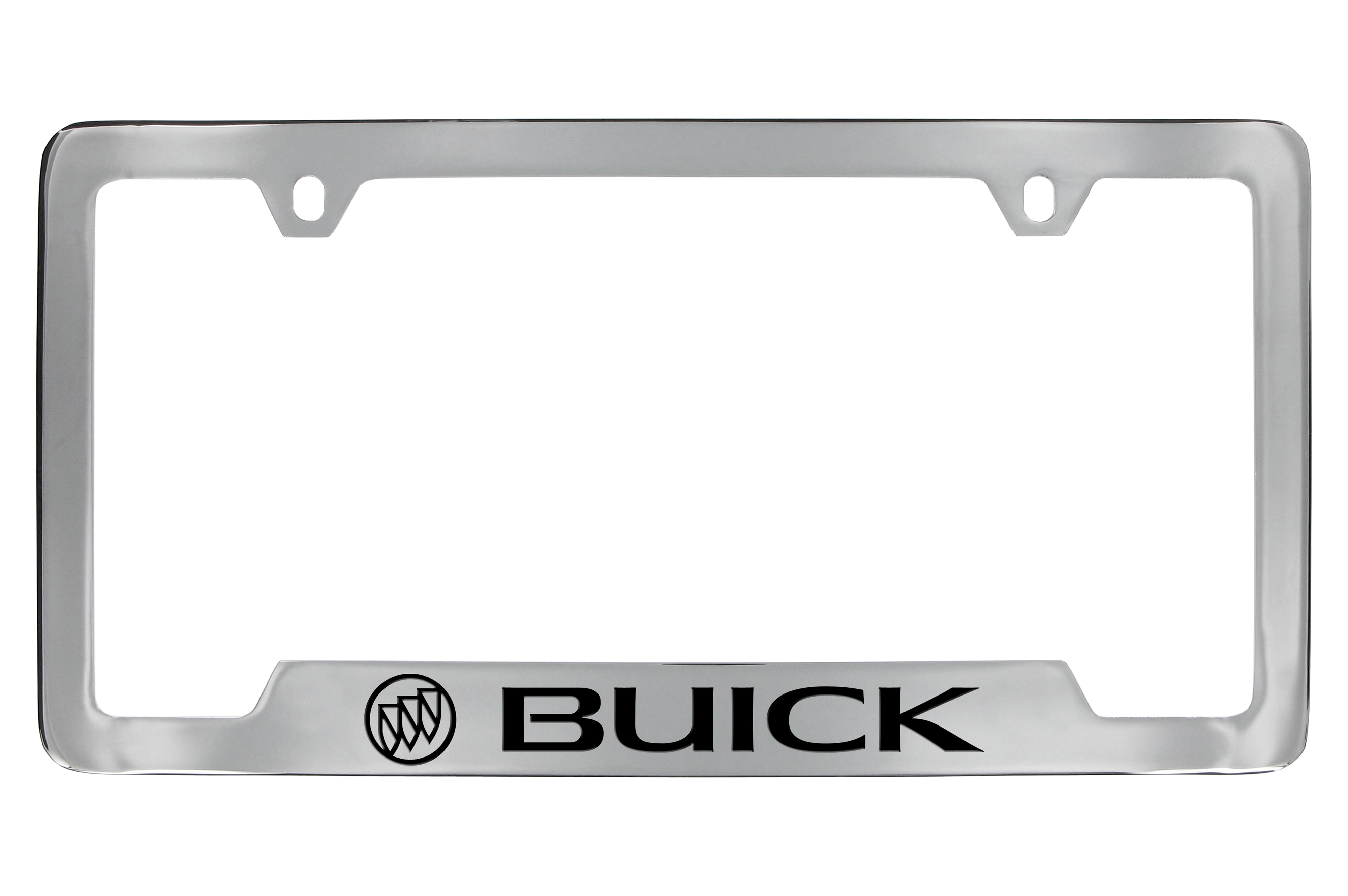 License Plate Frame by Baron & Baron® in Chrome with Buick Logo and Buick Script - Associated Accessories