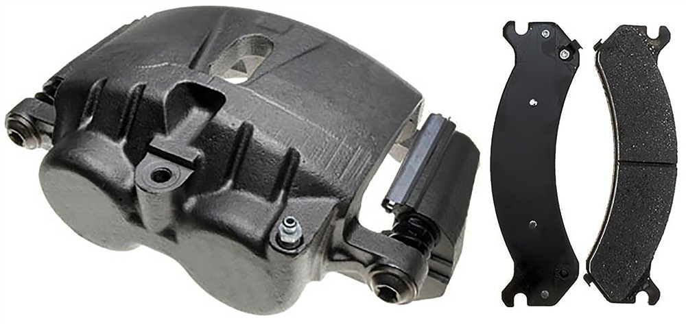 ACDelco Gold Front Disc Brake Caliper Assembly with Semi-Metallic Pads (Loaded Fleet), Remanufactured