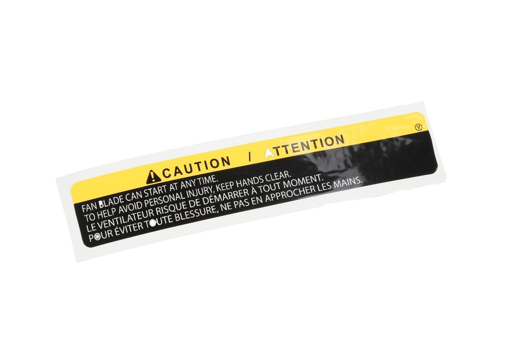 GM Genuine Parts Fan Blade Warning Label